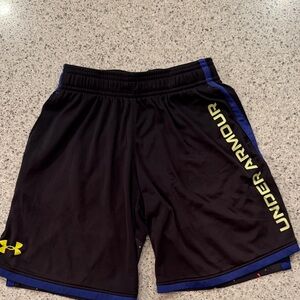 Under Armour Men's Black and Blue Athletic Shorts
